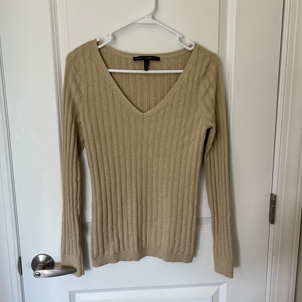 White House Black Market Ribbed Shimmer Sweater
